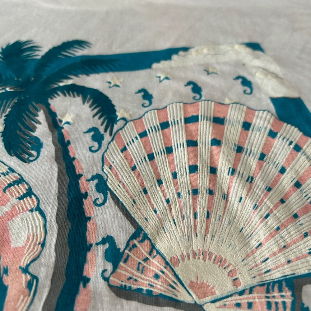 Vintage 90s Puffy Print 100% Cotton Single Stitch Sea Shells Bahamas T-S… - Picture 5 of 13